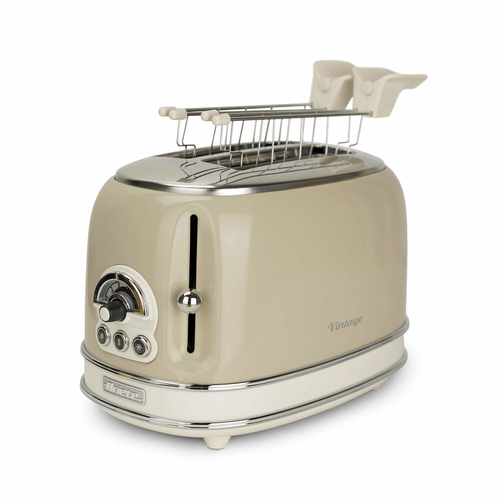 Ariete 155 Tostapane Vintage 2 fette di pane 6 livelli di tostatura 810 W Acciaio Inox Beige